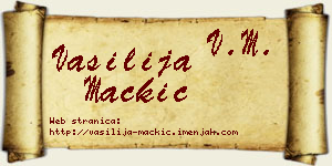Vasilija Mačkić vizit kartica